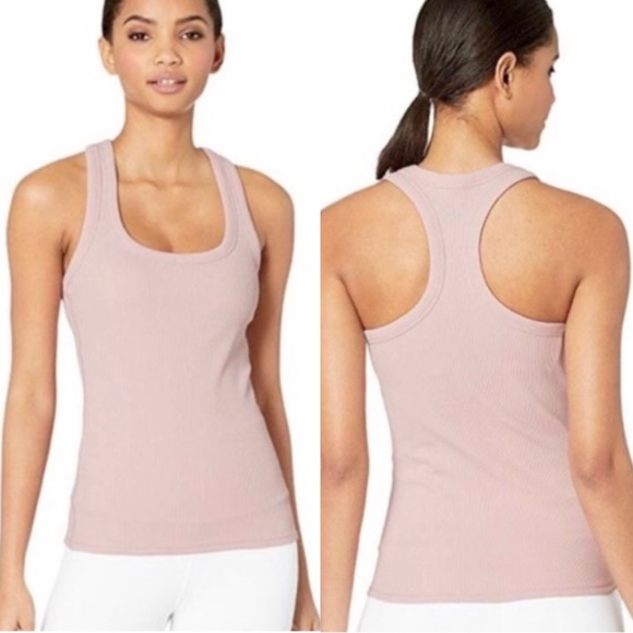 ALO Yoga Tops - Alo Yoga Support Ribbed Racerback Tank In Powder Pink